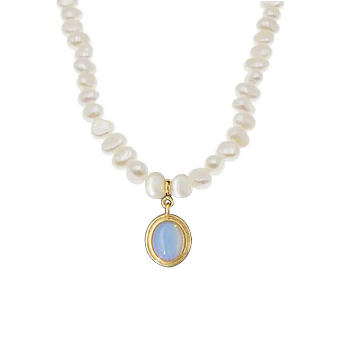 ⚪️ IRREGULAR PEARL NECKLACE | 925 Silver Geometric Pendant ✨ Adjustable Chain (UK’s #1 Minimalist Jewelry) - Samanta Factory