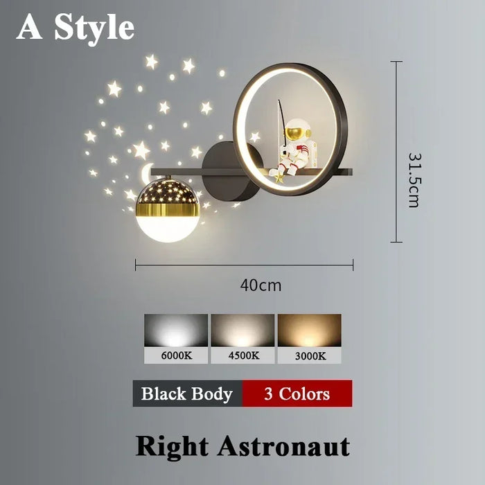 Children’s Wall Lamp – Star Astronaut Projector Light - Samanta Factory