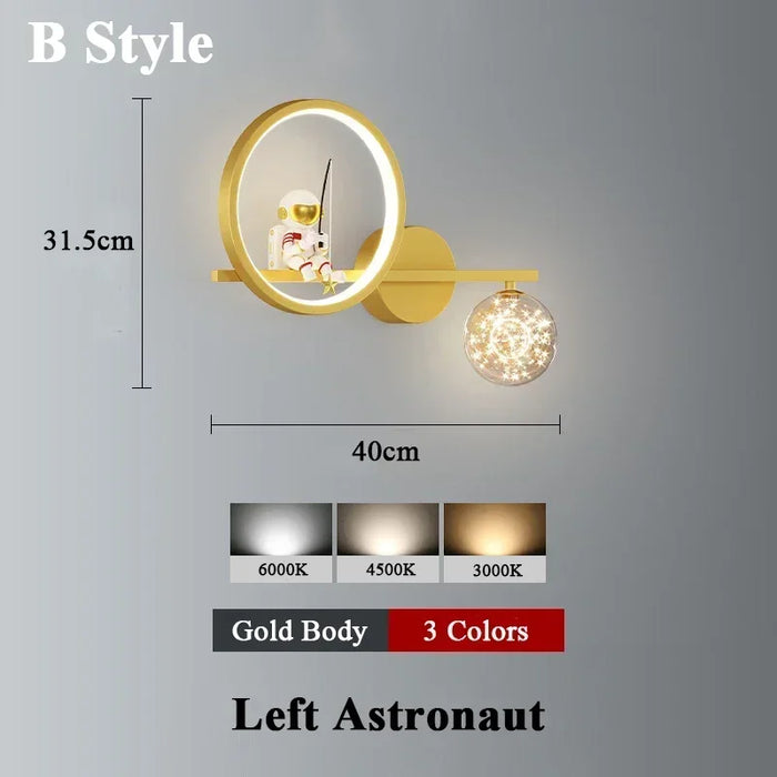Children’s Wall Lamp – Star Astronaut Projector Light - Samanta Factory