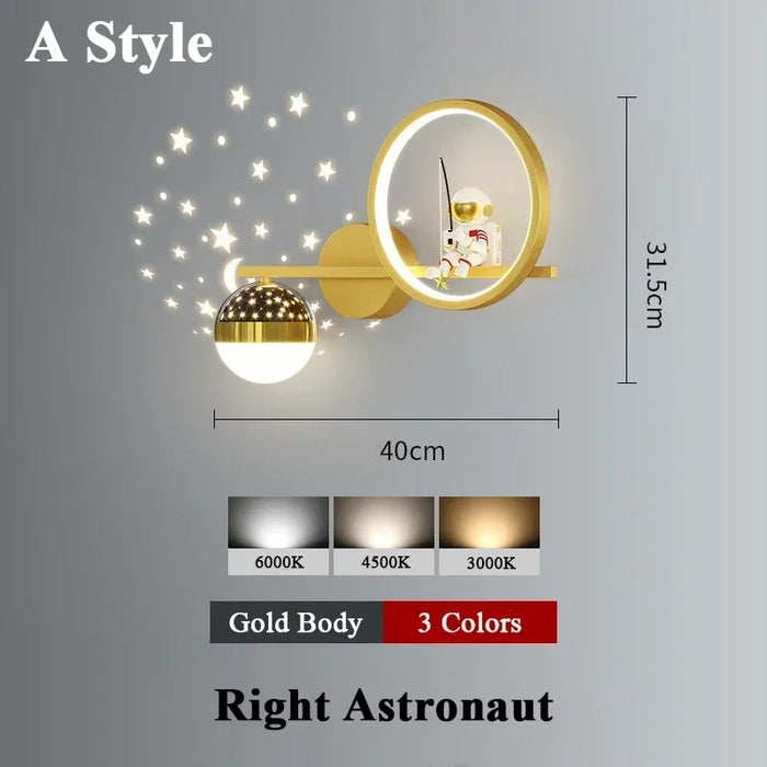 Children’s Wall Lamp – Star Astronaut Projector Light - Samanta Factory
