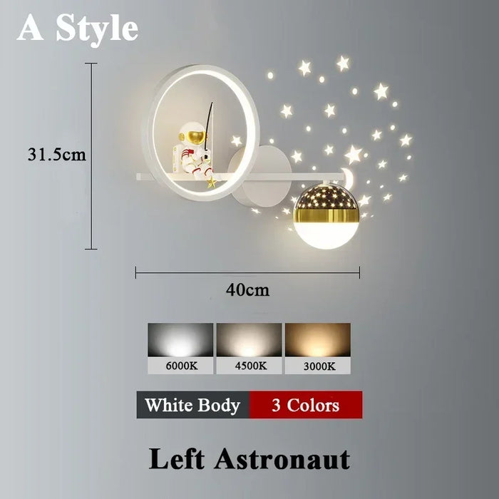 Children’s Wall Lamp – Star Astronaut Projector Light - Samanta Factory