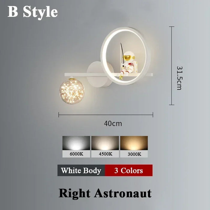 Children’s Wall Lamp – Star Astronaut Projector Light - Samanta Factory