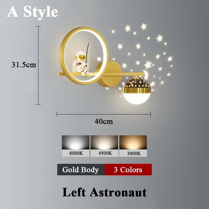 Children’s Wall Lamp – Star Astronaut Projector Light - Samanta Factory