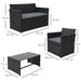 Rattan Garden Furniture Set – 4-Piece Outdoor Seating with Table - Samanta Factory