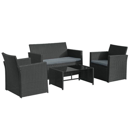 Rattan Garden Furniture Set – 4-Piece Outdoor Seating with Table - Samanta Factory