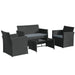Rattan Garden Furniture Set – 4-Piece Outdoor Seating with Table - Samanta Factory