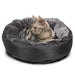 Faux Fur Luxury Donut Pet Bed with Non-Slip Base and Water-Resistant Surround