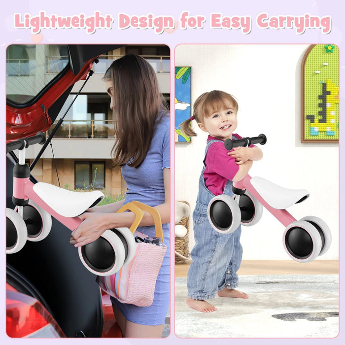No Pedal Baby 4 Wheels Balance Bike with Non-Slip Handlerbar