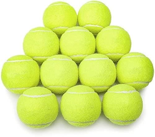 12-pack of pressureless regulation tennis balls with reusable mesh carry bag for training and pet play