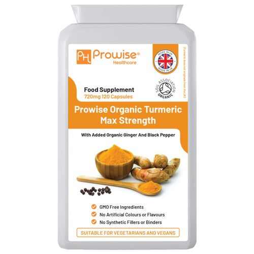 720mg Organic Turmeric Curcumin Supplement with Black Pepper & Ginger – 120 Vegan Tablets
