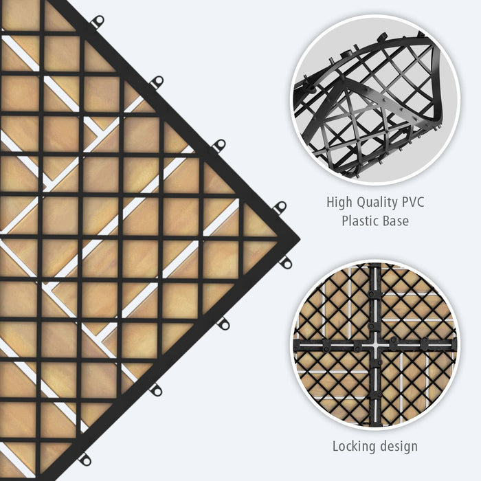 10 PCS Wood Tiles for Terrace and Balcony