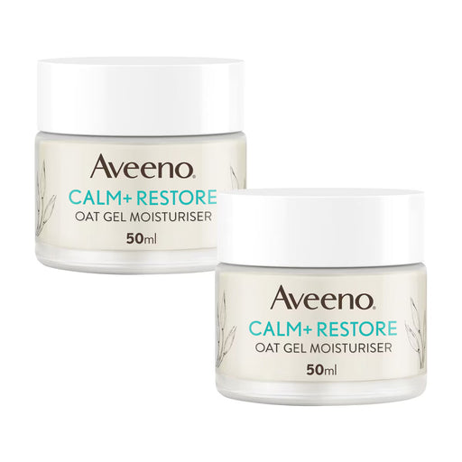 Aveeno Calm Plus Restore Oat Gel Facial Moisturizer for Sensitive Skin, Fragrance-Free, Non-Comedogenic