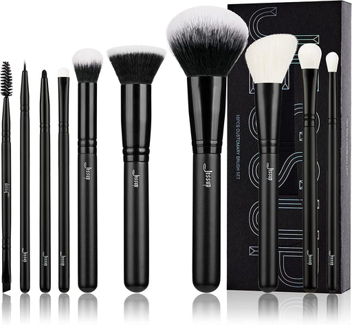 10-Piece Professional Makeup Brush Set – Soft Synthetic Bristles for Face & Eye Makeup