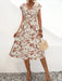  Flattering printed V-neck midi dress with soft stretch and comfortable fit