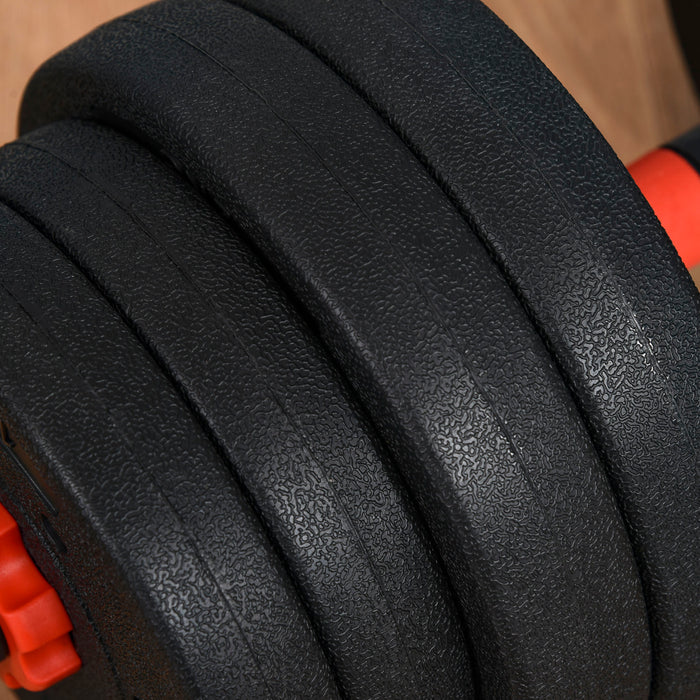25kg Adjustable 2 IN 1 Barbell Dumbbells Weight Set for Body Fitness HOMCOM - Samanta Factory