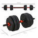 25kg Adjustable 2 IN 1 Barbell Dumbbells Weight Set for Body Fitness HOMCOM - Samanta Factory