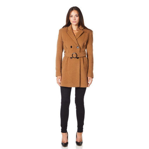 British-made wool-cashmere cropped trench coat in camel – luxury women's outerwear