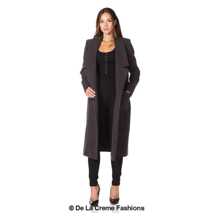 De La Creme - Womens Faux Wool Wrap Coat - Samanta Factory