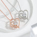 💖 DOUBLE LOVE CLAVICLE NECKLACE | Zircon Heart Chain ✨ Rose/White Gold (Under £10! Free Shipping) - Samanta Factory