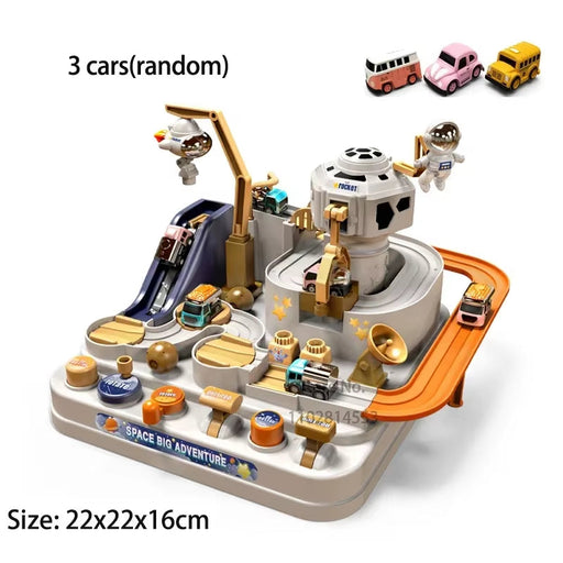 Battery-Free Mechanical Rail Car Toy – STEM Track Maze for Kids Aged 3+

