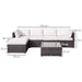 Outsunny 6-Piece Rattan Garden Set | Modular Sofa w/ Tempered Glass Table & Footstool - Brown - Samanta Factory