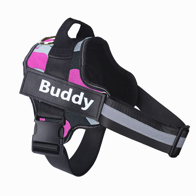 Personalized Dog Harness NO PULL Reflective Breathable Adjustable Pet Harness Vest For Small Large Dog Custom Patch Pet Supplies - Samanta Factory