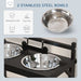 PawHut Raised Dog Bowl w/ Adjustable Height Stand for Small Medium Large Dogs - Samanta Factory