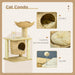PawHut Cat Tree with Scratching Posts, Cat House, Bed, Washable Cushions - Samanta Factory