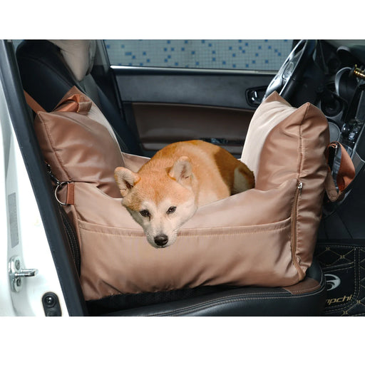 Deluxe waterproof pet car seat bed for dogs and cats with soft cushion and travel-friendly design