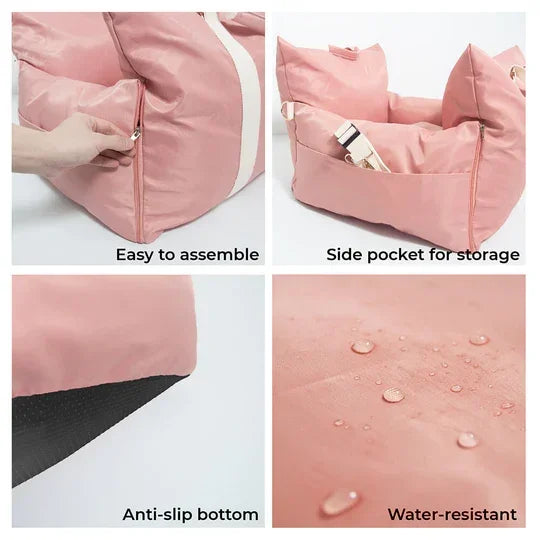 Deluxe Waterproof Pet Car Seat Bed – Travel Nest for Dogs & Cats - Samanta Factory