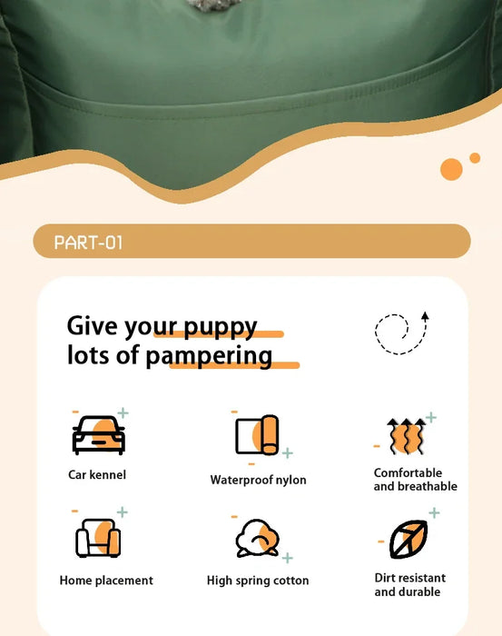 Deluxe Waterproof Pet Car Seat Bed – Travel Nest for Dogs & Cats - Samanta Factory