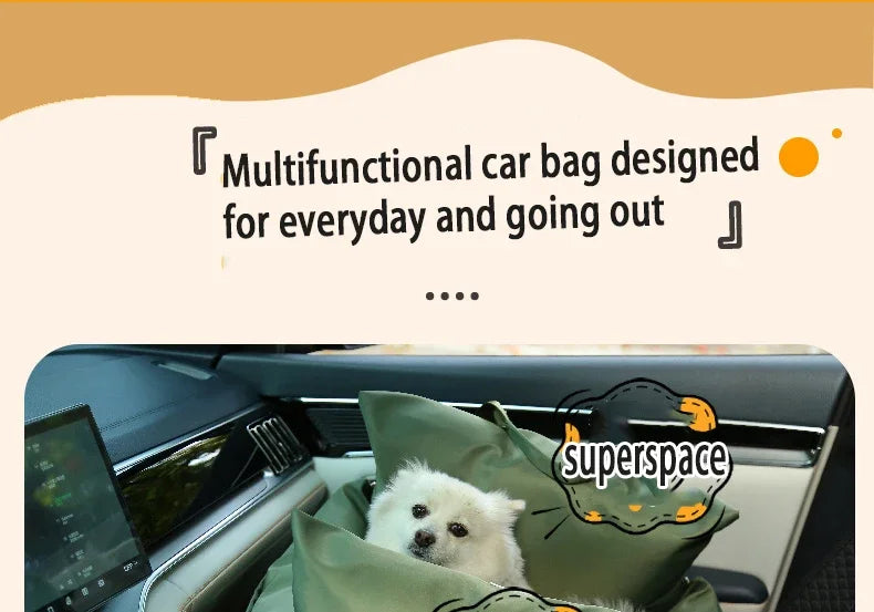 Deluxe Waterproof Pet Car Seat Bed – Travel Nest for Dogs & Cats - Samanta Factory