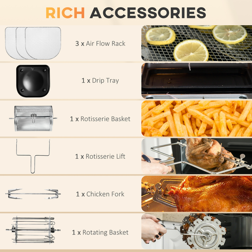 12L Digital Air Fryer Oven – Rotisserie & Dehydrator with 8 Presets for Healthy Cooking - Samanta Factory