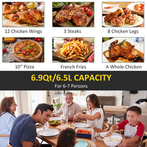 6.5L Digital Air Fryer – 8 Preset Modes with Adjustable Temperature & Non-Stick Basket - Samanta Factory