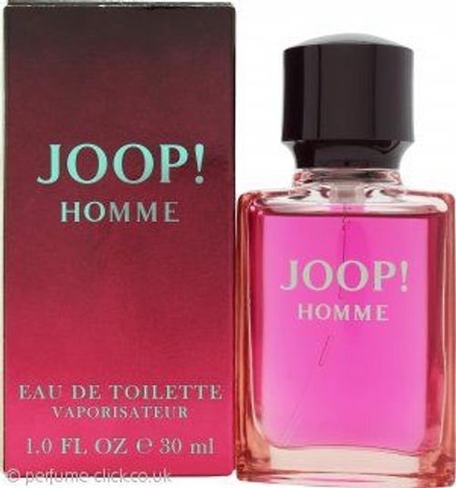 JOOP! Homme Eau de Toilette bottle with sensual aubergine cap and classic packaging

