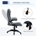 High Back Office Chair – Linen Upholstery with Recline & Adjustable Height - Samanta Factory