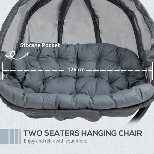 Two-Seater Egg Swing Chair – Large Hanging Basket with Cushion for Garden & Balcony - Samanta Factory