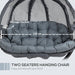 Two-Seater Egg Swing Chair – Large Hanging Basket with Cushion for Garden & Balcony - Samanta Factory