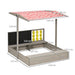 Kids Wooden Sandpit – Adjustable Canopy & Built-In Games - Samanta Factory