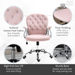 Velvet Office Chair – Adjustable Swivel Design with Diamante Tufted Back - Samanta Factory