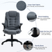High Back Office Chair – Linen Upholstery with Recline & Adjustable Height - Samanta Factory