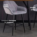 Velvet Bar Stools Set of 2 – Diamond Quilted Design with Arm & Foot Rests - Samanta Factory