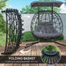 Double Rattan Swing Chair – Weather-Resistant Hanging Egg Seat for Two - Samanta Factory
