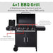 4+1 Gas BBQ Grill – Stainless Steel Burners with Side Burner & Storage for Outdoor Cooking - Samanta Factory