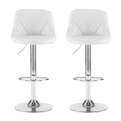Bar Stools – Height Adjustable Leather Seat with 360° Swivel & Chrome Base - Samanta Factory