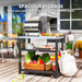 Outdoor BBQ Prep Table – Stainless Steel Worktop with Storage & Wheels - Samanta Factory