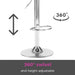 Bar Stools – Height Adjustable Leather Seat with 360° Swivel & Chrome Base - Samanta Factory