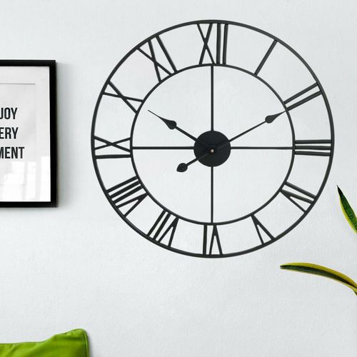 Roman Wall Clock – Large 78cm Metal Open-Back Design - Samanta Factory