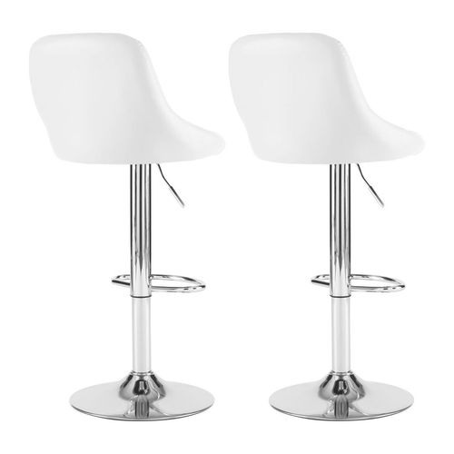 Bar Stools – Height Adjustable Leather Seat with 360° Swivel & Chrome Base - Samanta Factory