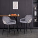 Velvet Bar Stools Set of 2 – Diamond Quilted Design with Arm & Foot Rests - Samanta Factory